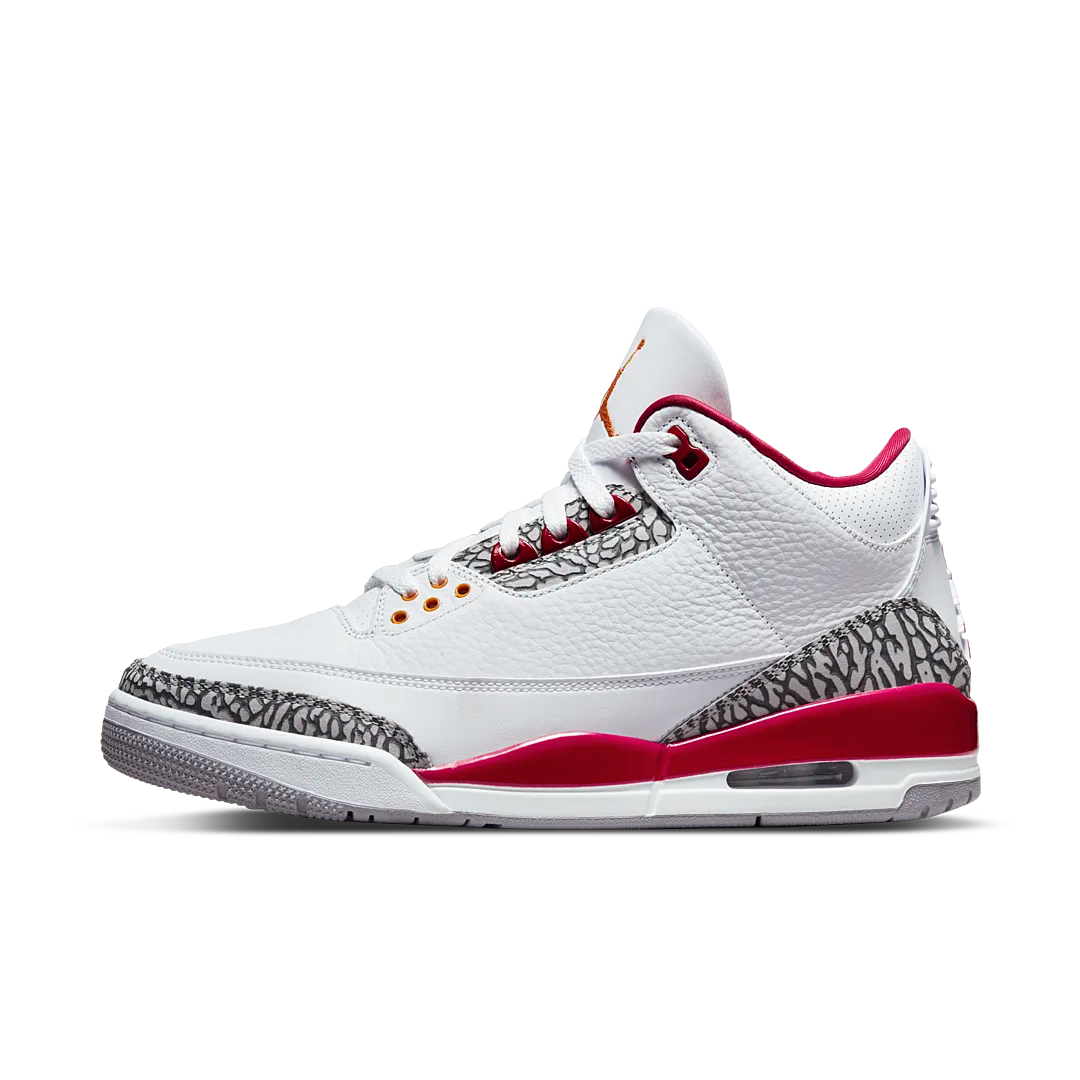 Air Jordan 3 Retro Cardinal Red, White/Light Curry-Cardinal Red-Cement Grey (CT8532-126)