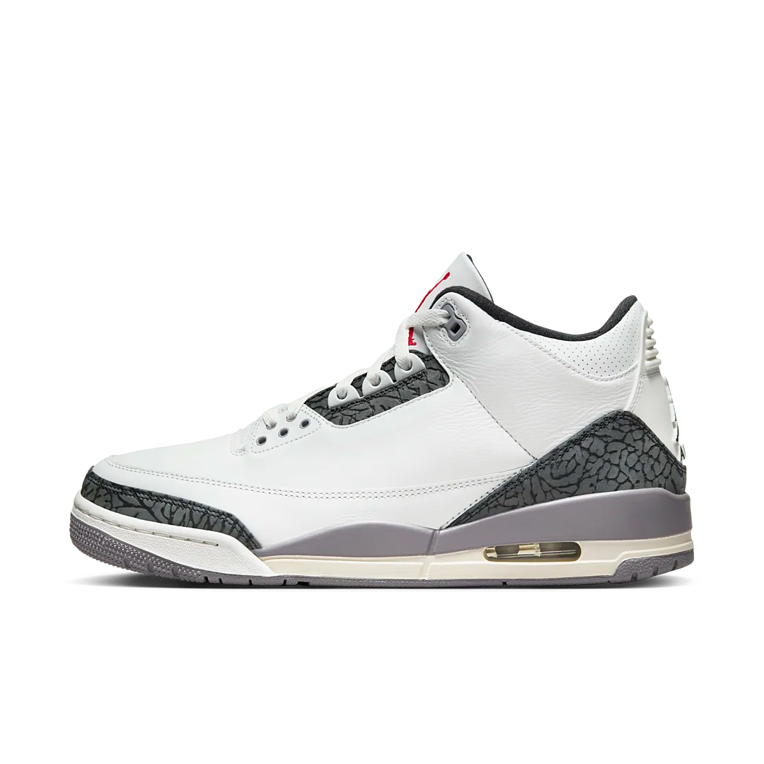 Air Jordan 3 Retro Cement Grey, Summit White/Fire Red/Cement Grey/Black (CT8532-106)