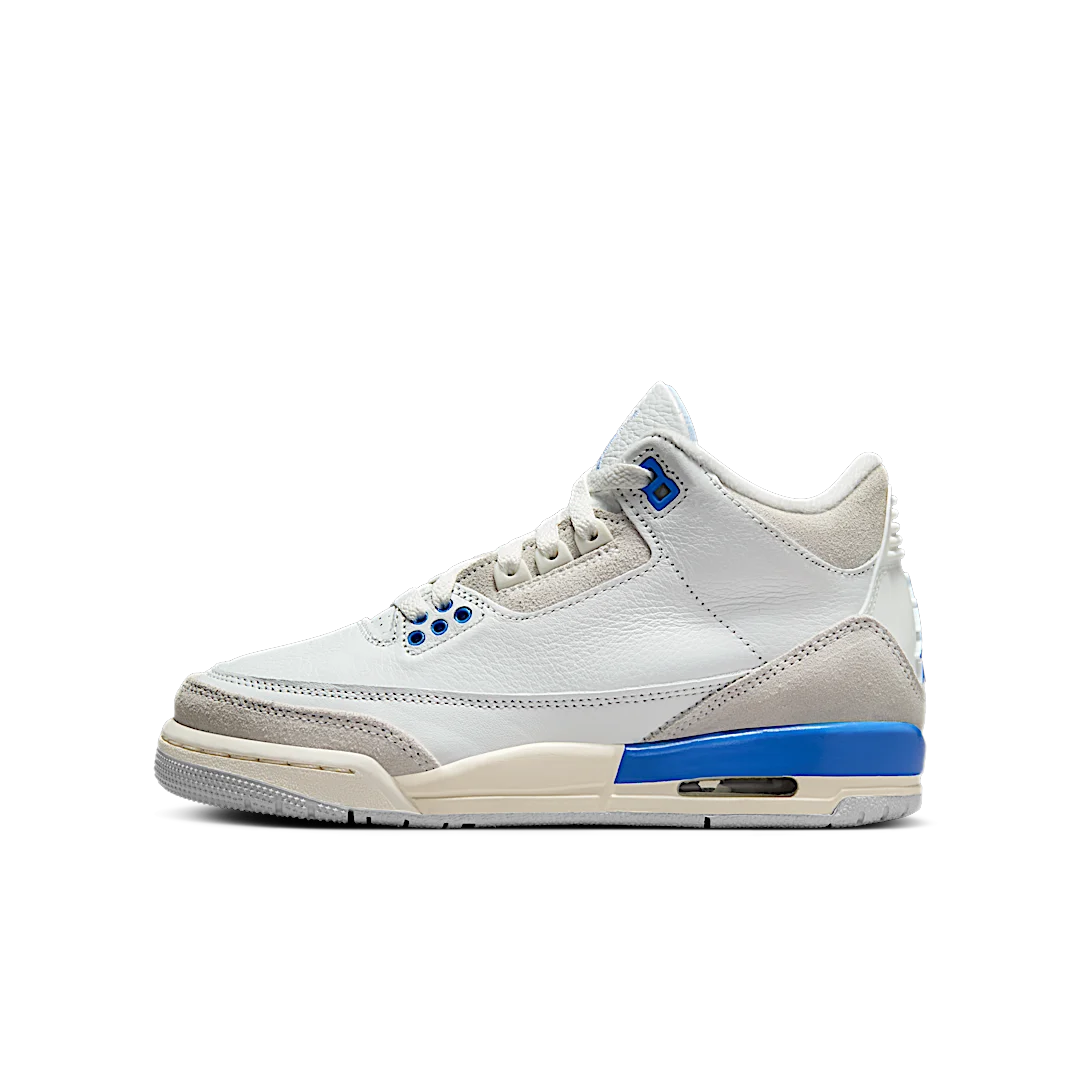 Air Jordan 3 Retro Lucky Shorts, Summit White/Hydrogen Blue/Legend Blue/Photon Dust/Pure Platinum/Sail (DM0967-101)