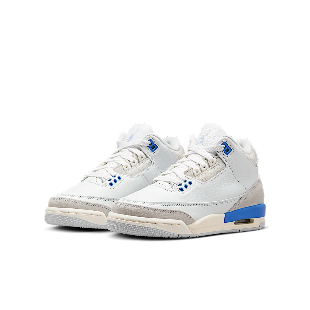 Air Jordan 3 Retro Lucky Shorts, Summit White/Hydrogen Blue/Legend Blue/Photon Dust/Pure Platinum/Sail (DM0967-101)