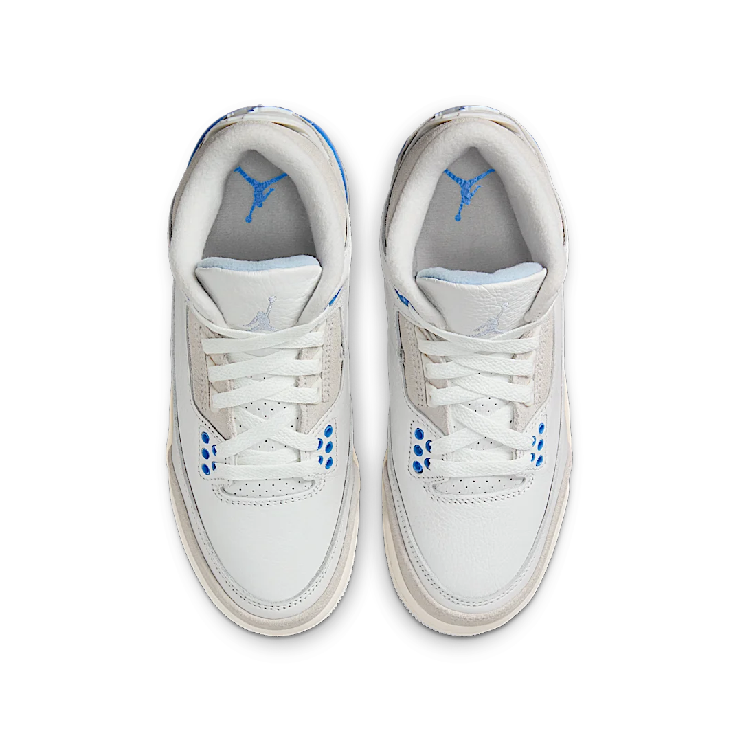 Air Jordan 3 Retro Lucky Shorts, Summit White/Hydrogen Blue/Legend Blue/Photon Dust/Pure Platinum/Sail (DM0967-101)