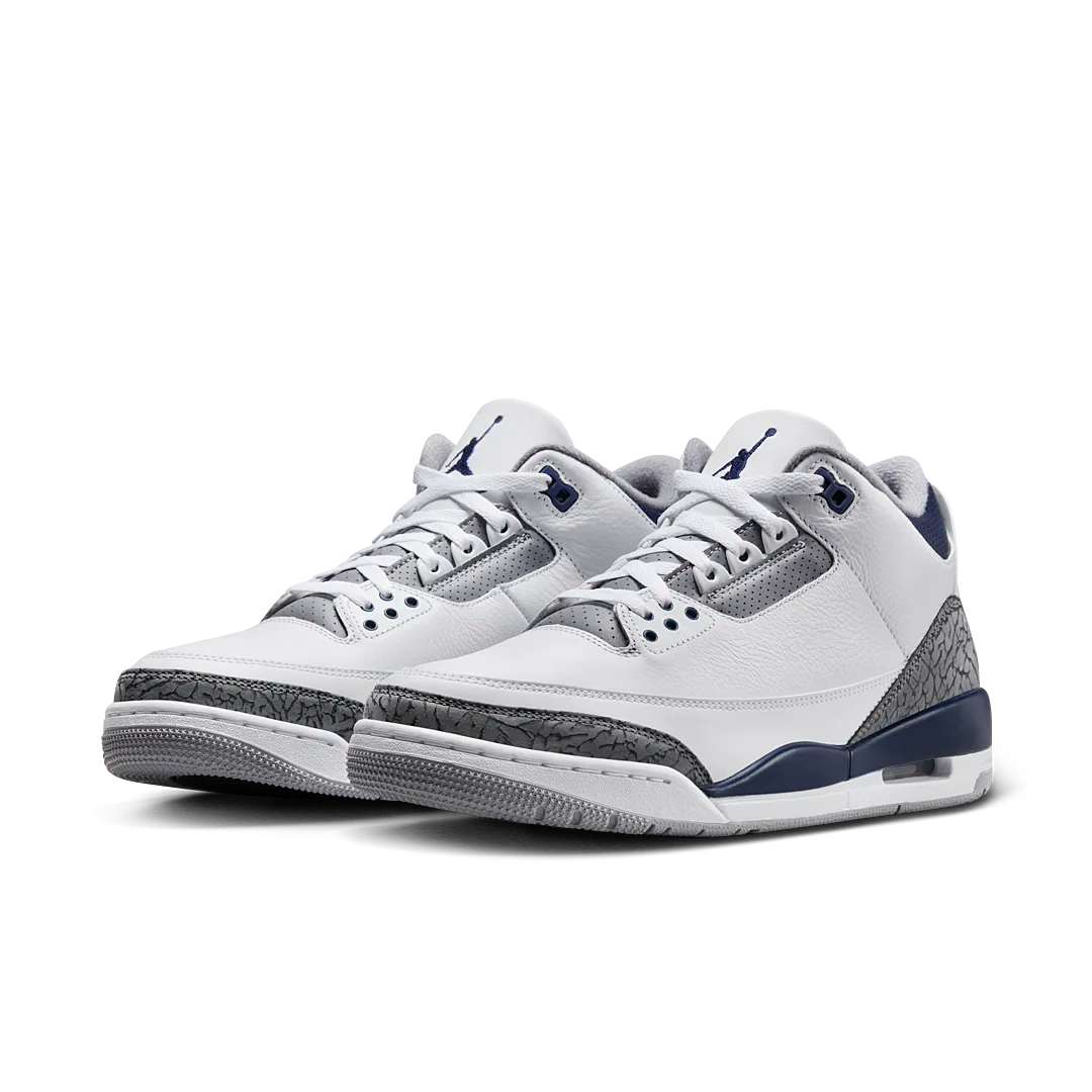 Air Jordan 3 Retro Midnight Navy, White/Cement Grey/Black/Midnight Navy (CT8532-140)