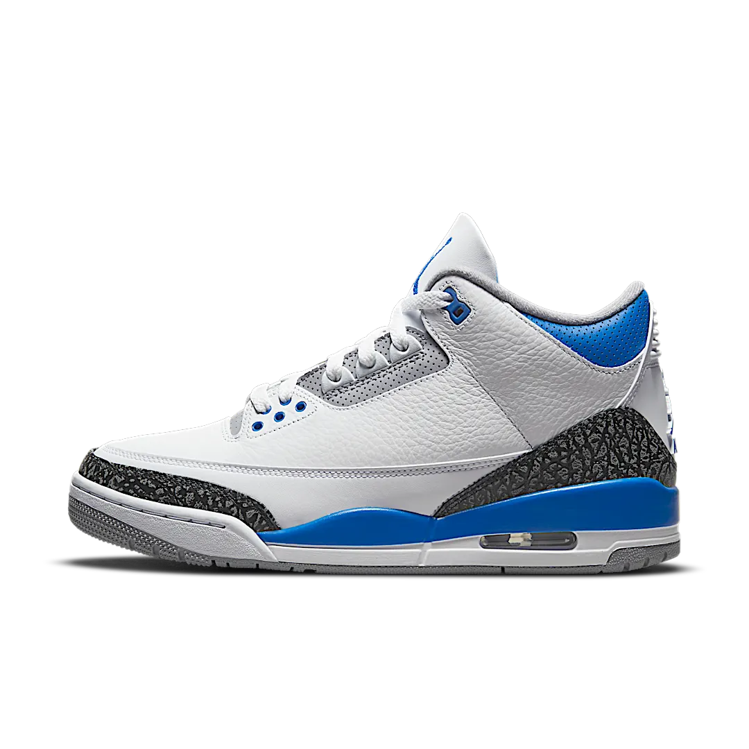 Air Jordan 3 Retro Racer Blue, White/Black-Cement Grey-Racer Blue (CT8532-145 / 398614-145)