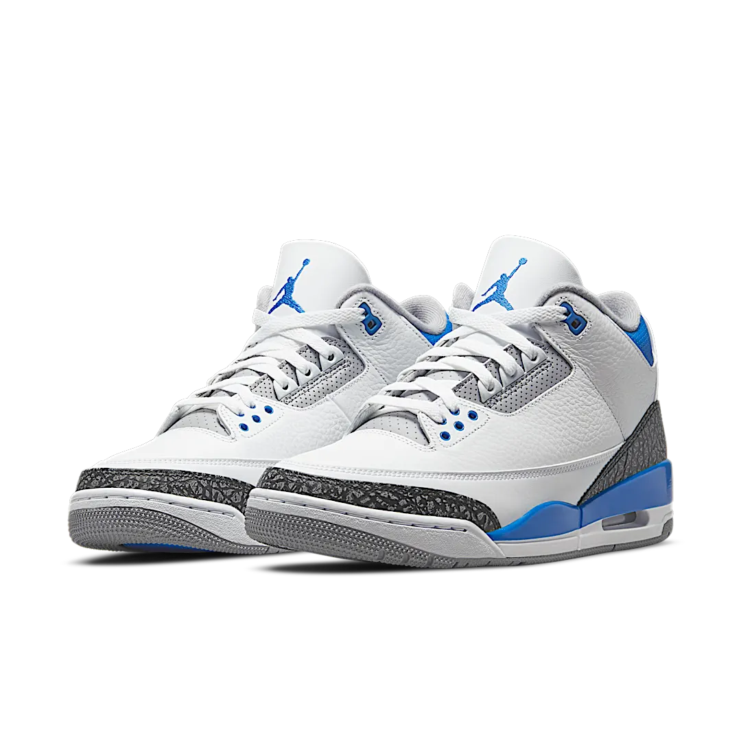 Air Jordan 3 Retro Racer Blue, White/Black-Cement Grey-Racer Blue (CT8532-145 / 398614-145)