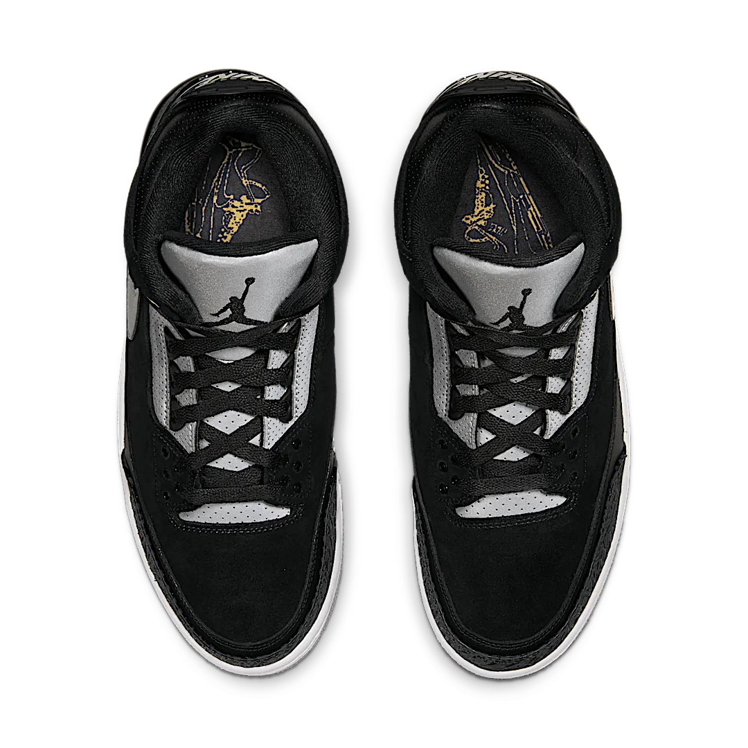 Air Jordan 3 Retro Tinker Black Cement Gold, Black/Cement Grey-Metallic Gold (CK4348-007)