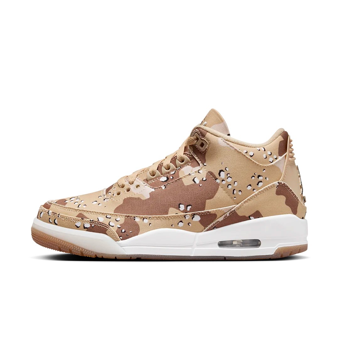 Air Jordan 3 Retro WNBA Desert Camo, Dark Driftwood/Sail/Hemp/Velvet Brown/Brilliant Orange/White (HM4301-200)