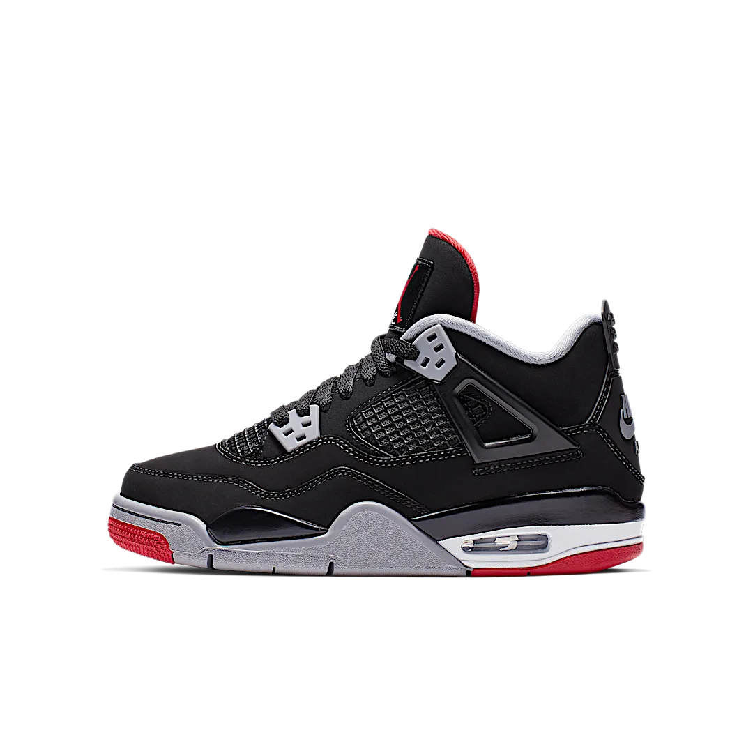 Air Jordan 4 Retro Bred (2019), Black/Fire Red-Cement Grey-Summit White (408452-060)