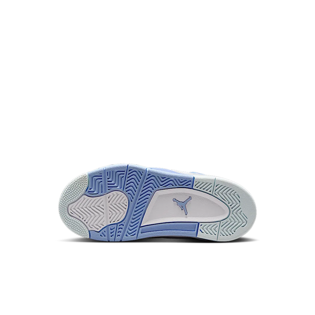 Air Jordan 4 Retro Forget Me Not (PS), White/Aluminum/Blue Tint/Oil Green (IB8962-100)