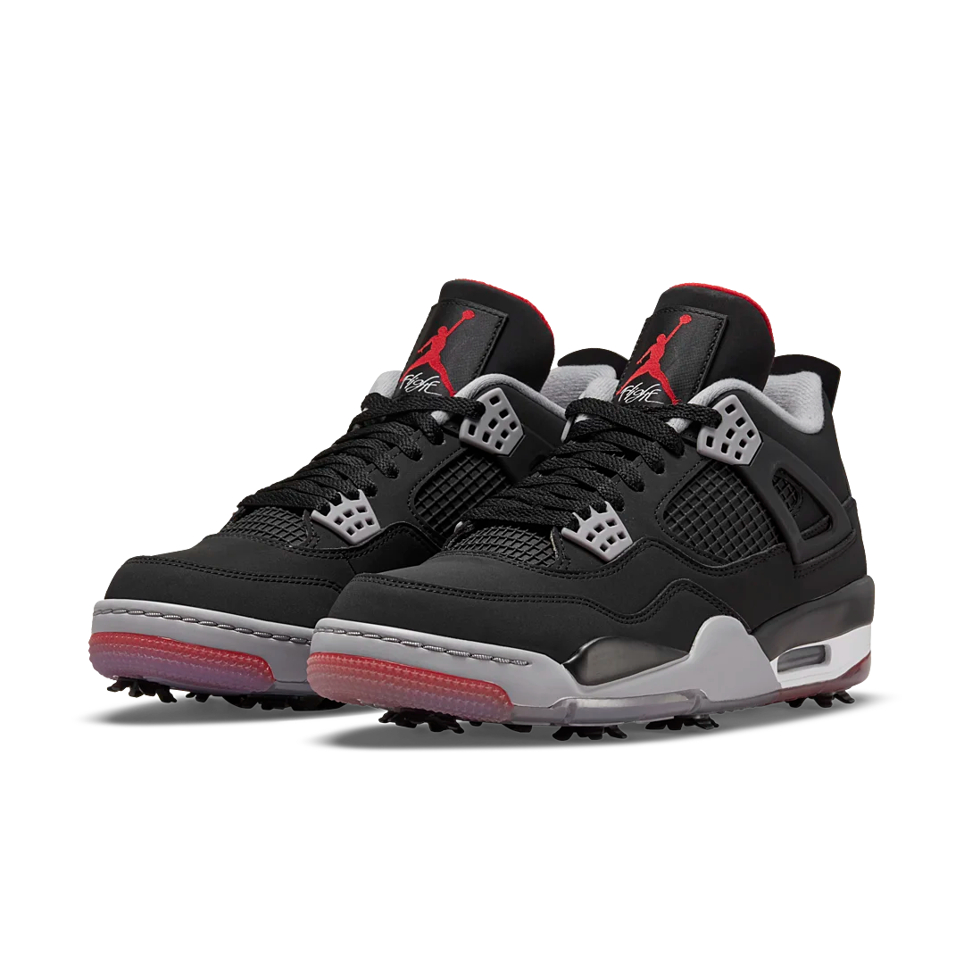 Air Jordan 4 Retro Golf Bred, Black/Fire Red-Cement Grey-White (CU9981-002)