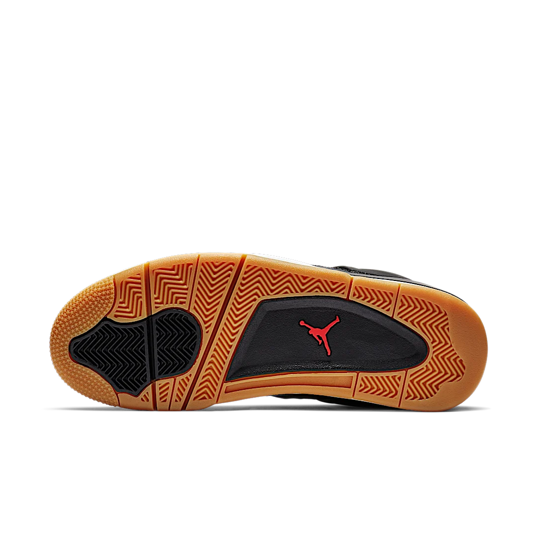 Air Jordan 4 Retro Laser Black Gum, Black/White-Gum Light Brown-University Red (CI1184-001)