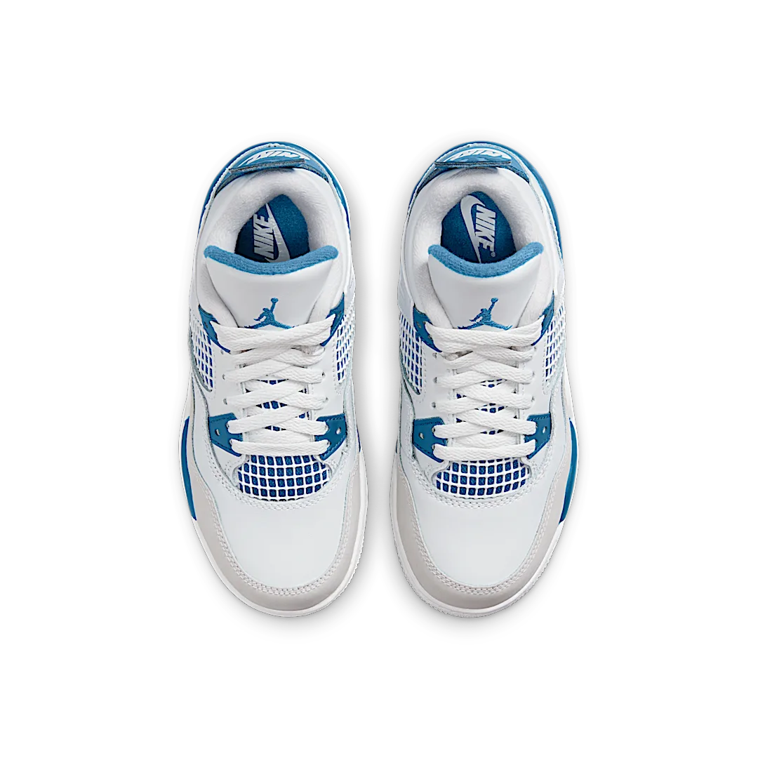 Air Jordan 4 Retro Military Blue (2024) (PS), Off-White/Military Blue/Neutral Grey (BQ7669-141)