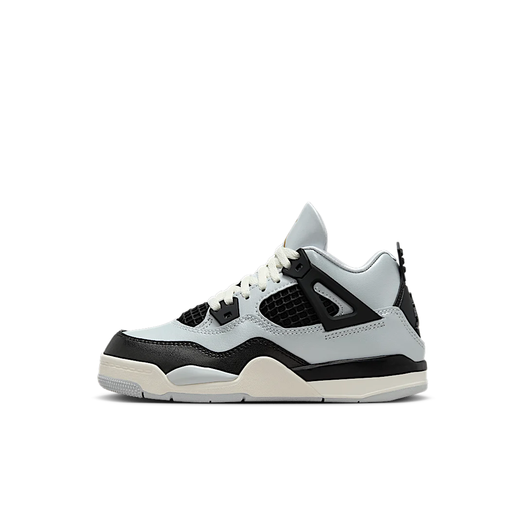 Air Jordan 4 Retro Platinum Gold (PS), Pure Platinum/Metallic Gold/Black/Sail (FZ8586-070)