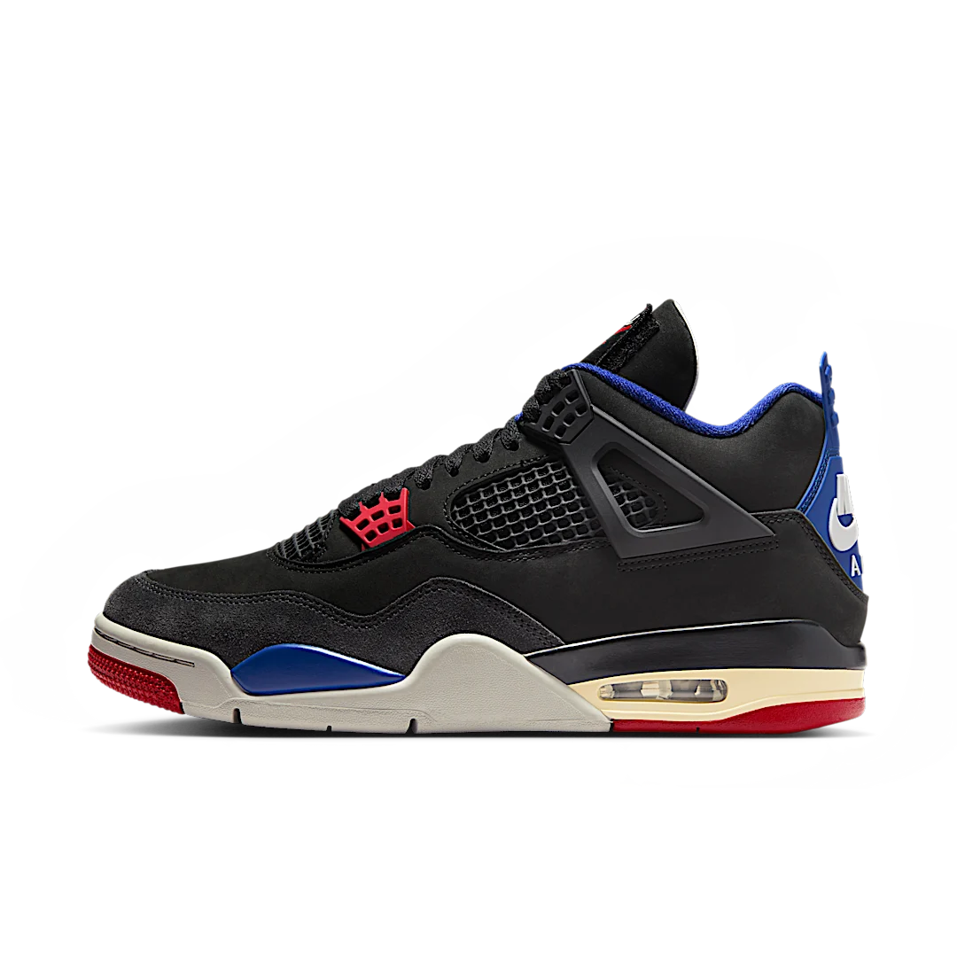 Air Jordan 4 Retro Rare Air, Black/Fire Red/Deep Royal Blue/Dark Smoke Grey/Tech Grey (FV5029-003)