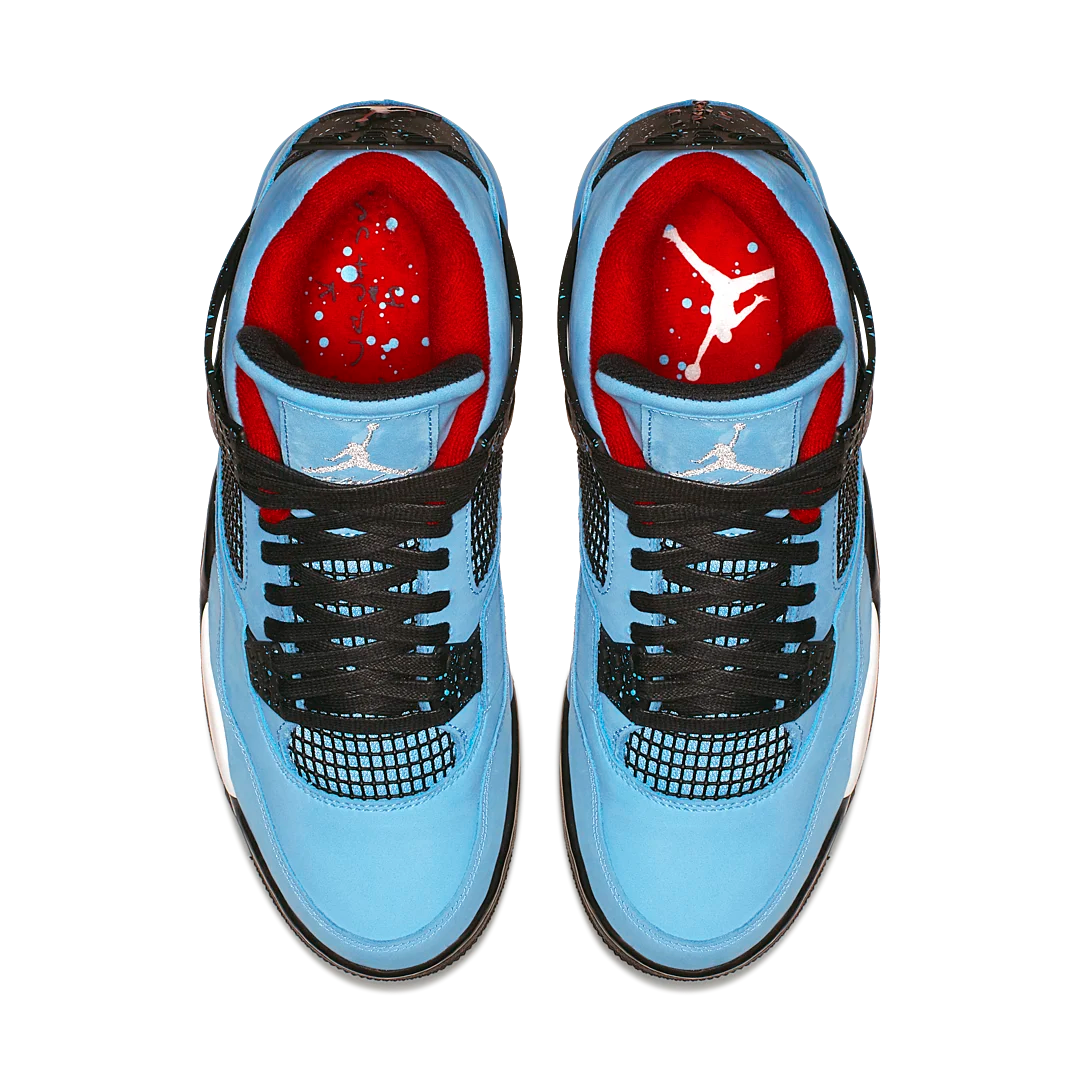 Air Jordan 4 Retro Travis Scott Cactus Jack, University Blue/Black-Varsity Red (308497-406)