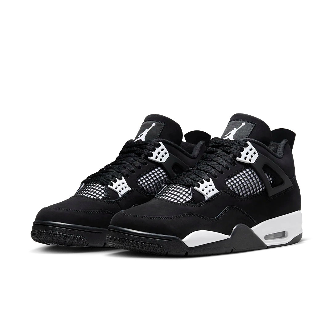 Air Jordan 4 Retro White Thunder, Black/White/Black (FQ8138-001 / FQ8213-001)