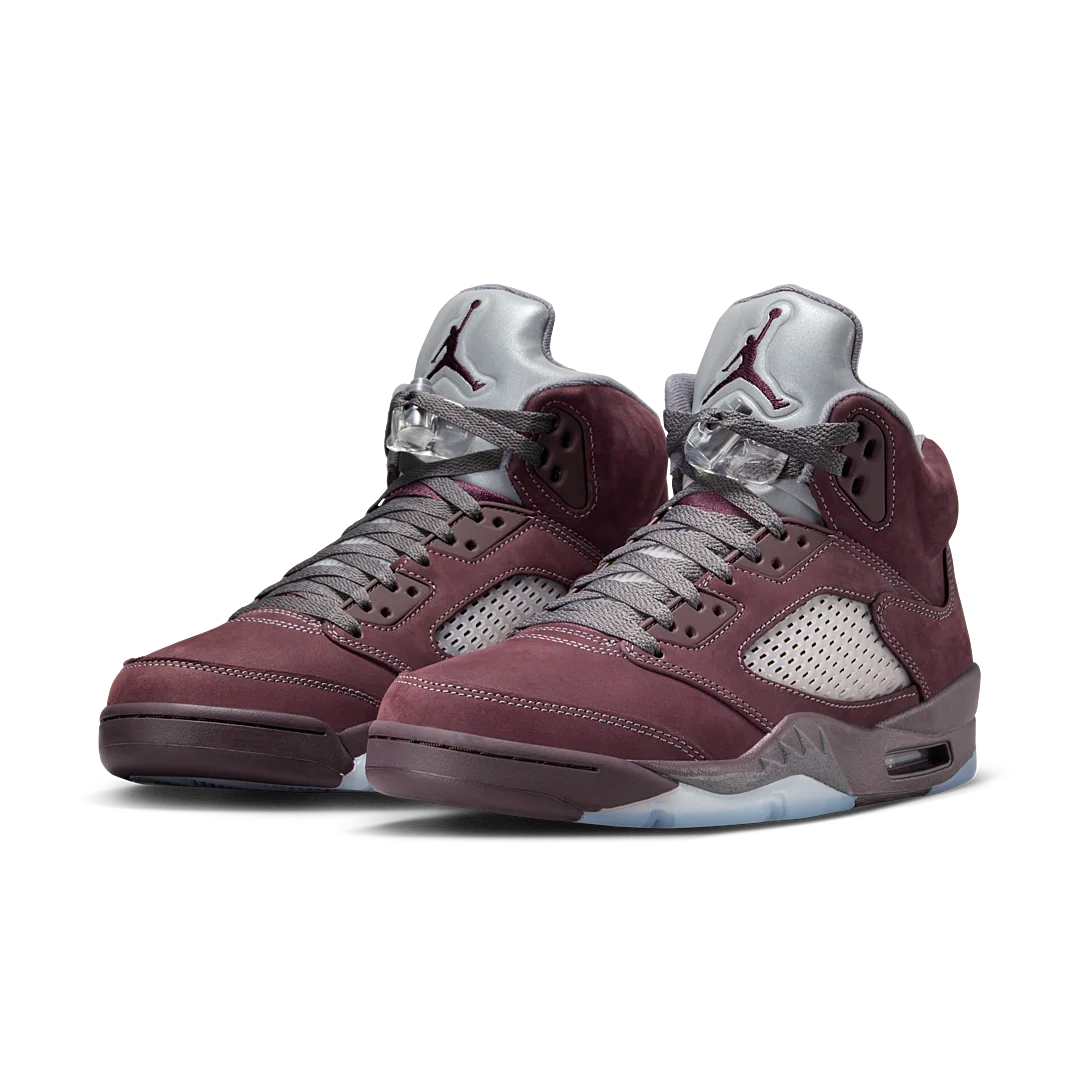 Air Jordan 5 Retro Burgundy (2023), Deep Burgundy/Light Graphite/Metallic Silver (DZ4131-600 / FN4233-600)