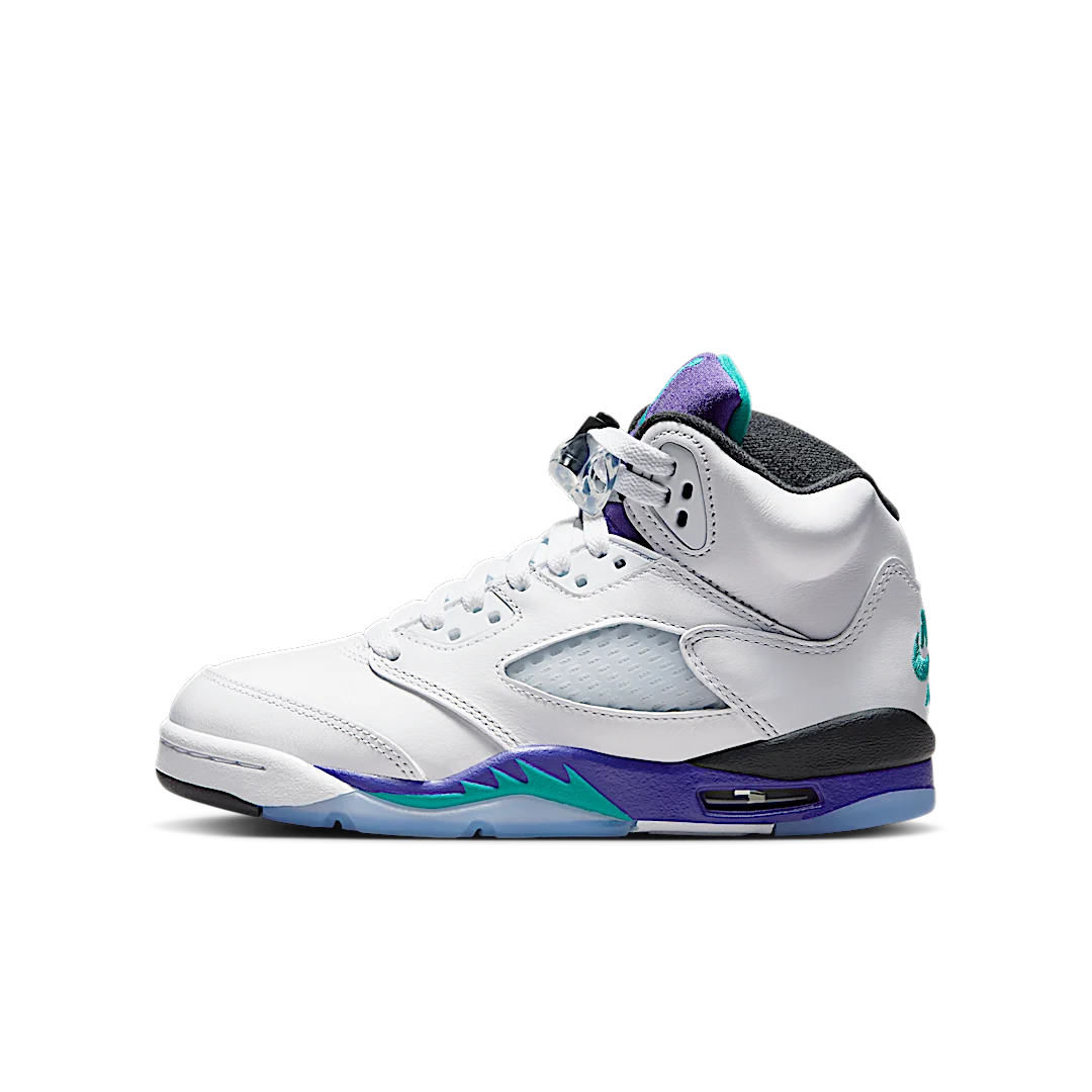 Air Jordan 5 Retro Grape (2025), White/Grape Ice-New Emerald (HQ7980-100)