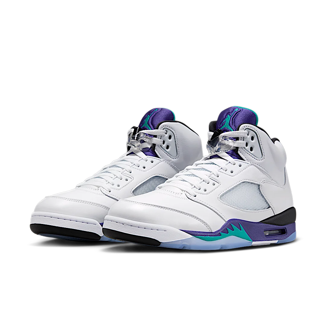 Air Jordan 5 Retro Grape (2025), White/Grape Ice-New Emerald (HQ7978-100)