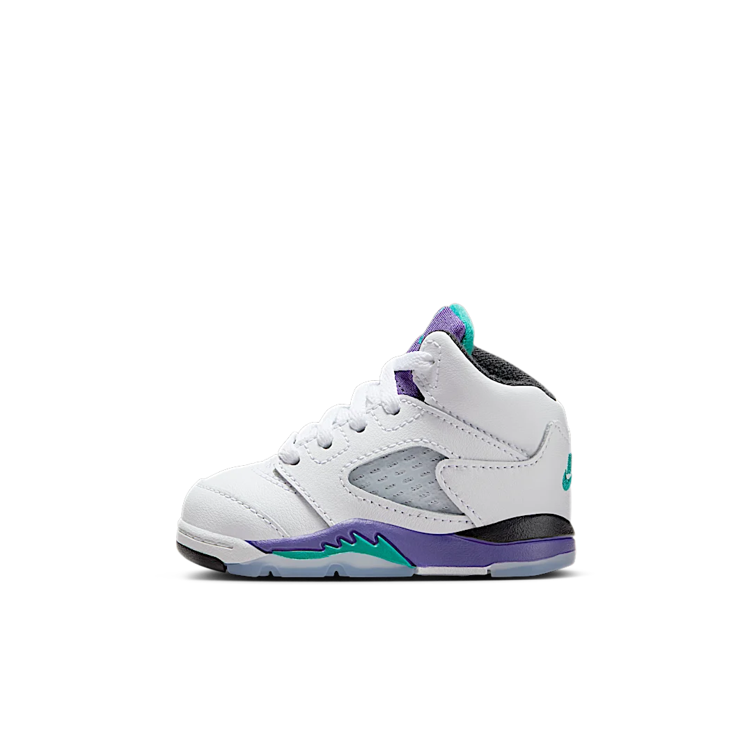 Air Jordan 5 Retro Grape (2025) (TD), White/Grape Ice-New Emerald (HQ7981-100)