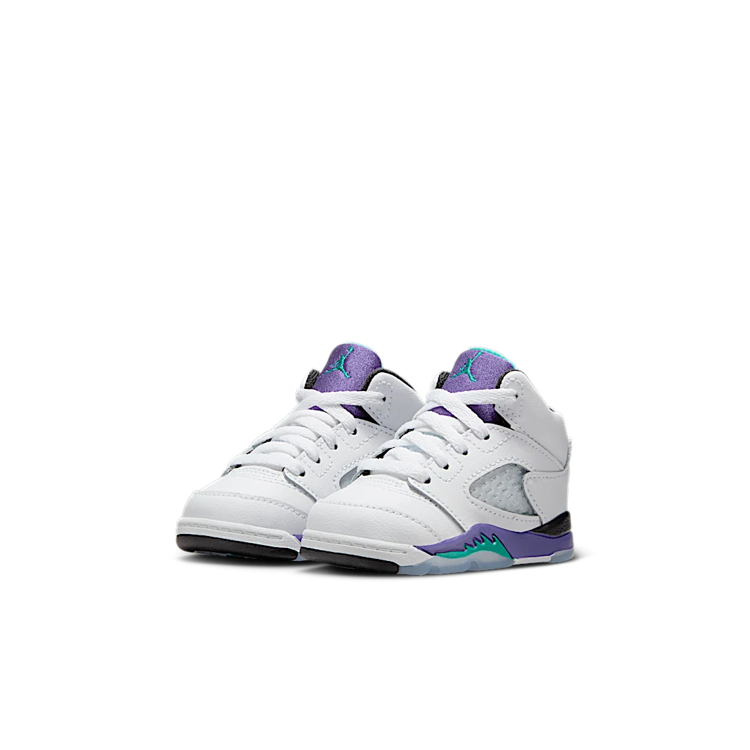 Air Jordan 5 Retro Grape (2025) (TD), White/Grape Ice-New Emerald (HQ7981-100)
