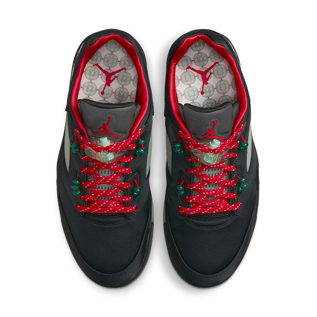 Air Jordan 5 Retro Low CLOT Jade, Black/Classic Jade-Fire Red-Metallic Silver (DM4640-036)