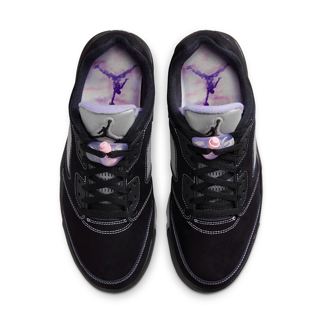 Air Jordan 5 Retro Low Dongdan, Black/White-Lilac Ice-Pink Rise (DX4355-015)