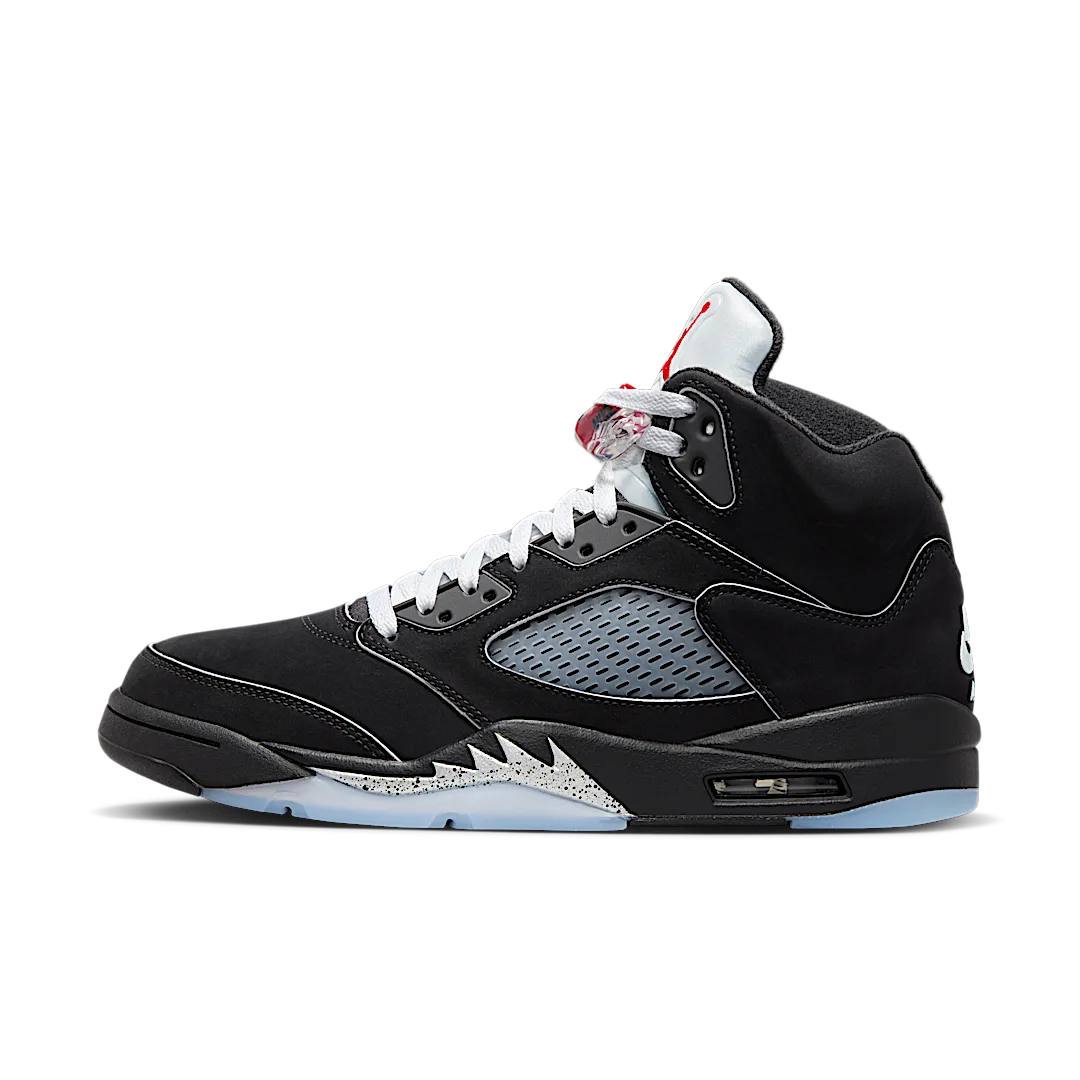 Air Jordan 5 Retro OG Black Metallic Reimagined, Black/White-Metallic Silver-Fire Red (HF3975-001)