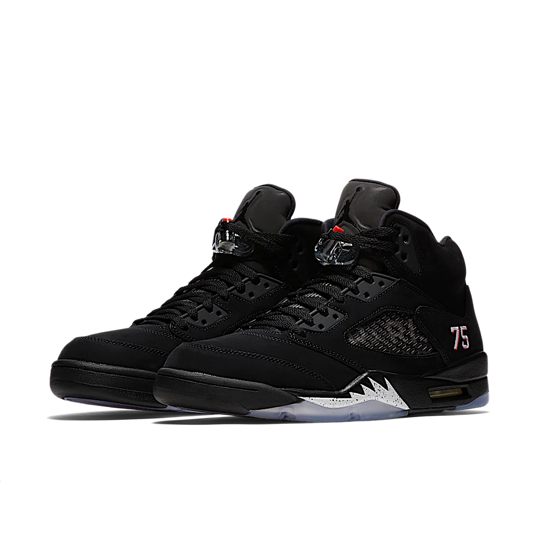 Air Jordan 5 Retro Paris Saint-Germain, Black/Challenge Red-White (AV9175-001)