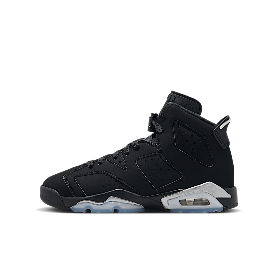 Air Jordan 6 Retro Chrome, Black/Black/Metallic Silver (DX2835-001)