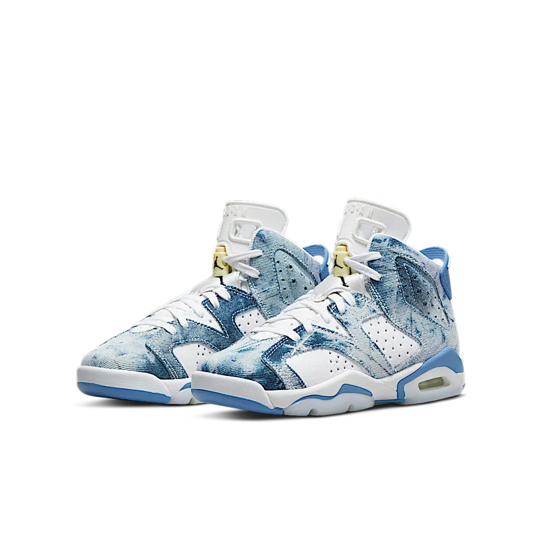 Air Jordan 6 Retro Washed Denim (2022), White/Dutch Blue-Citron-Black (DM9045-100)