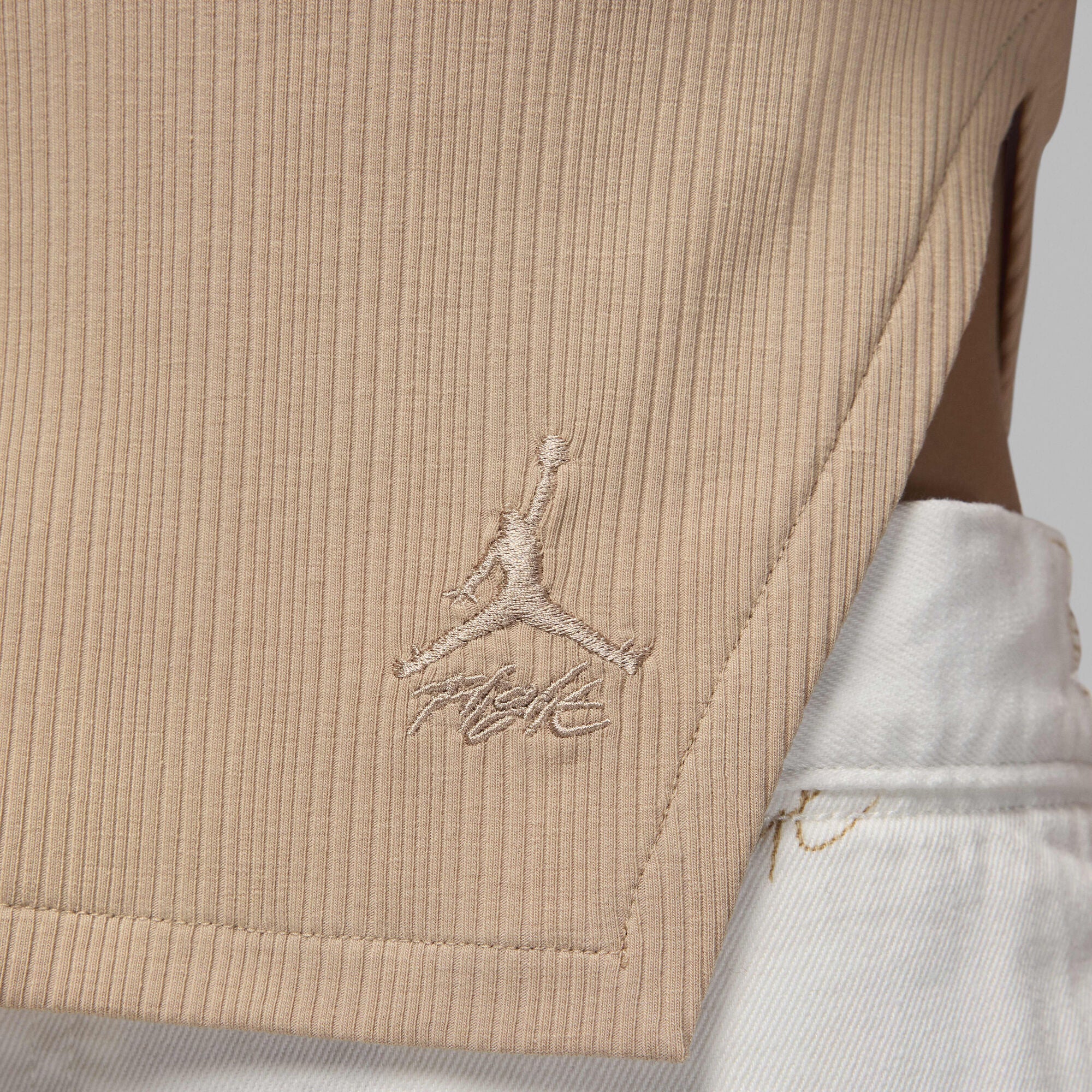 Air Jordan Asymmetrical Ribbed Tank Top Legend Medium Brown - Sneak