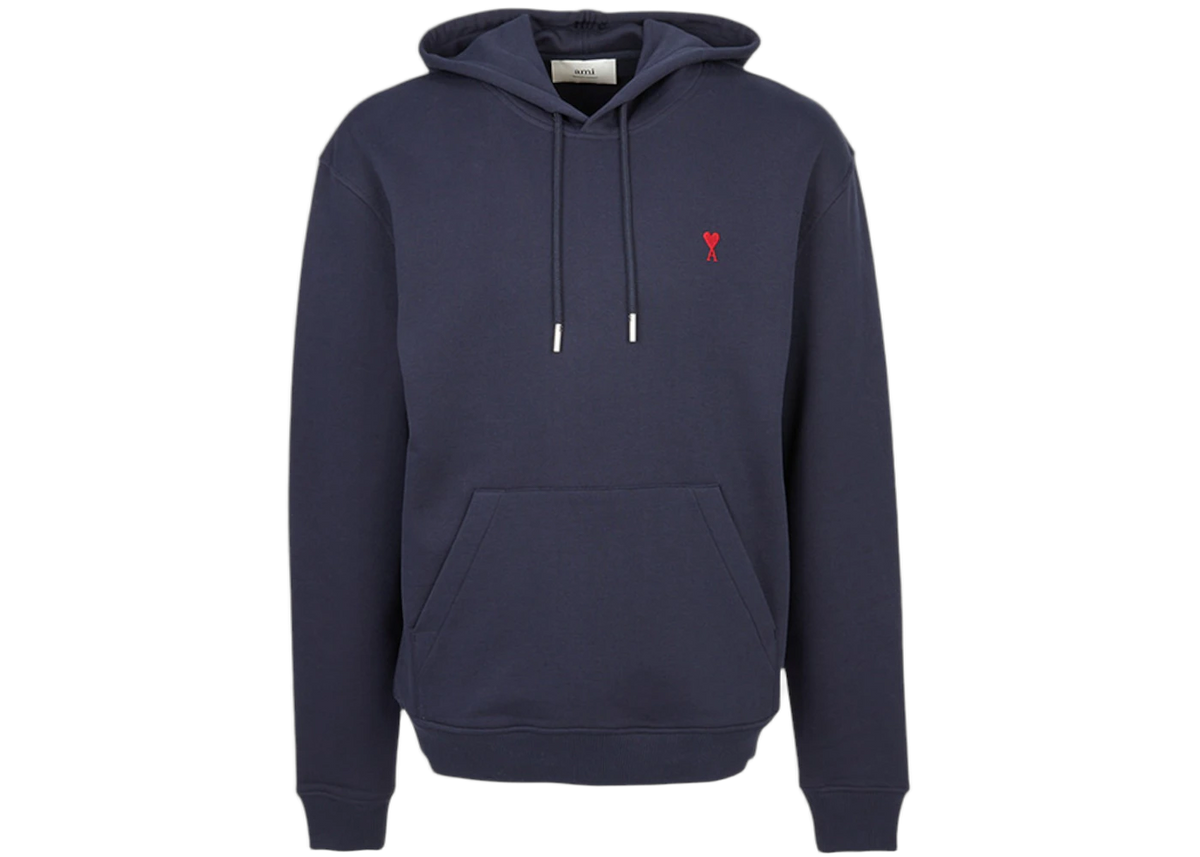 Ami Paris Hood Sweatshirt Navy