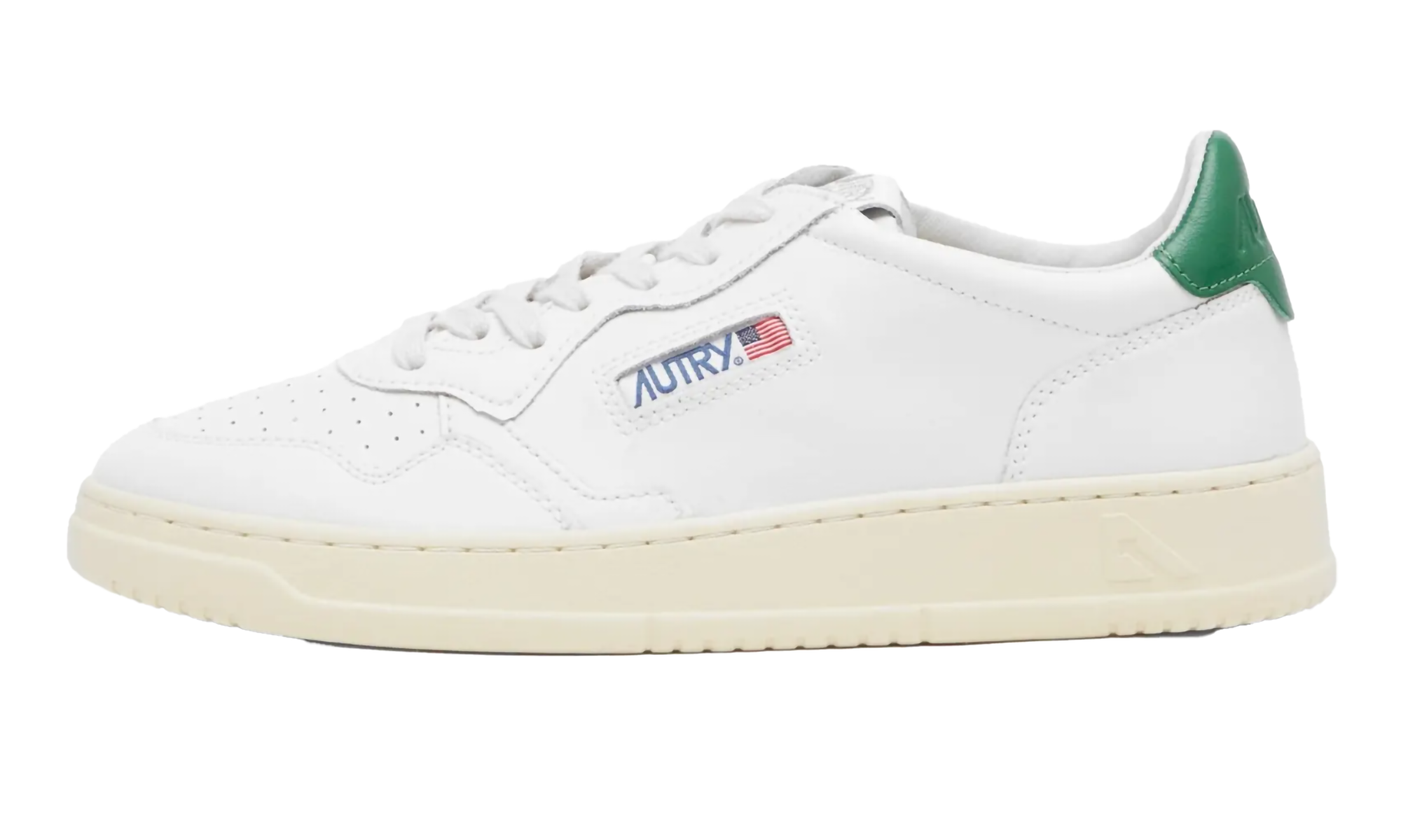 Autry Medalist Leather Low White Green