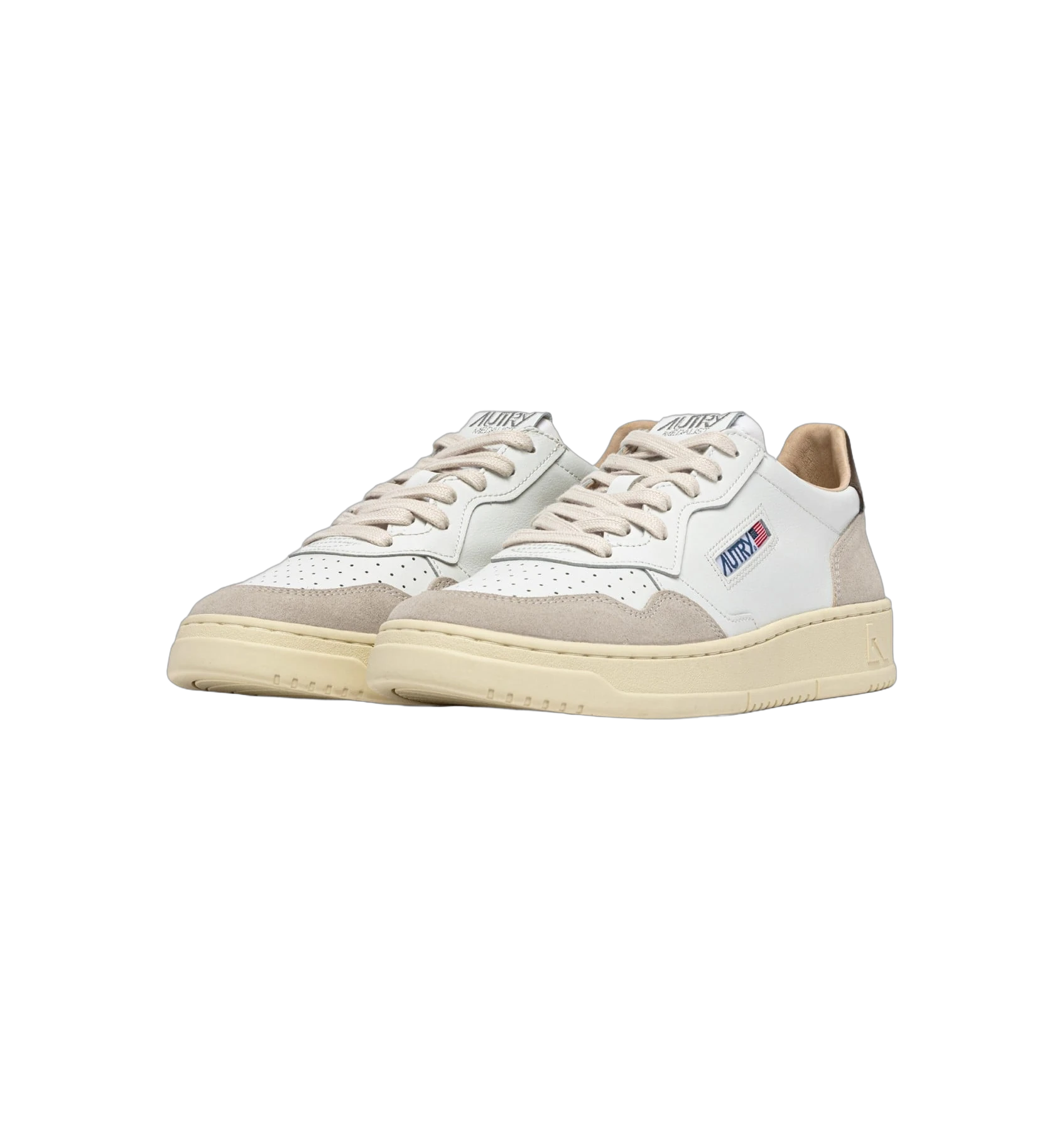 Autry Medalist Leather Low White Teak