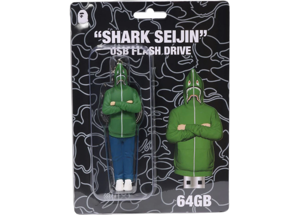 BAPE A Bathing Ape Shark Seijin 64 GB USB Flash Drive Green