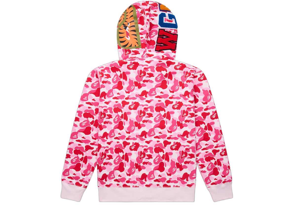 BAPE ABC Camo Shark Full Zip Hoodie Pink