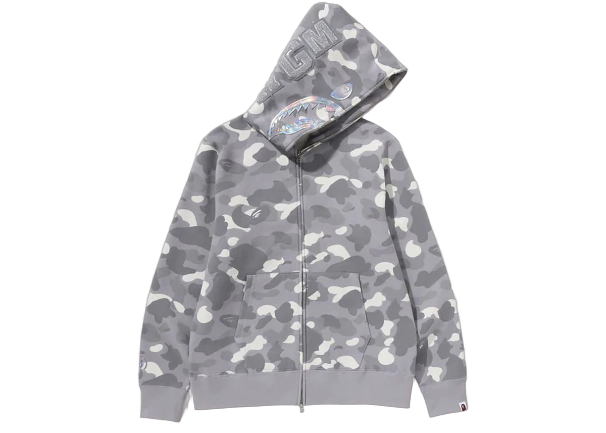 BAPE City Camo Shark Full Zip Hoodie (SS24) Gray