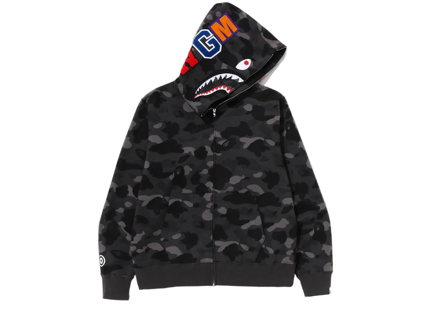 BAPE Color Camo Shark Full Zip Hoodie Black