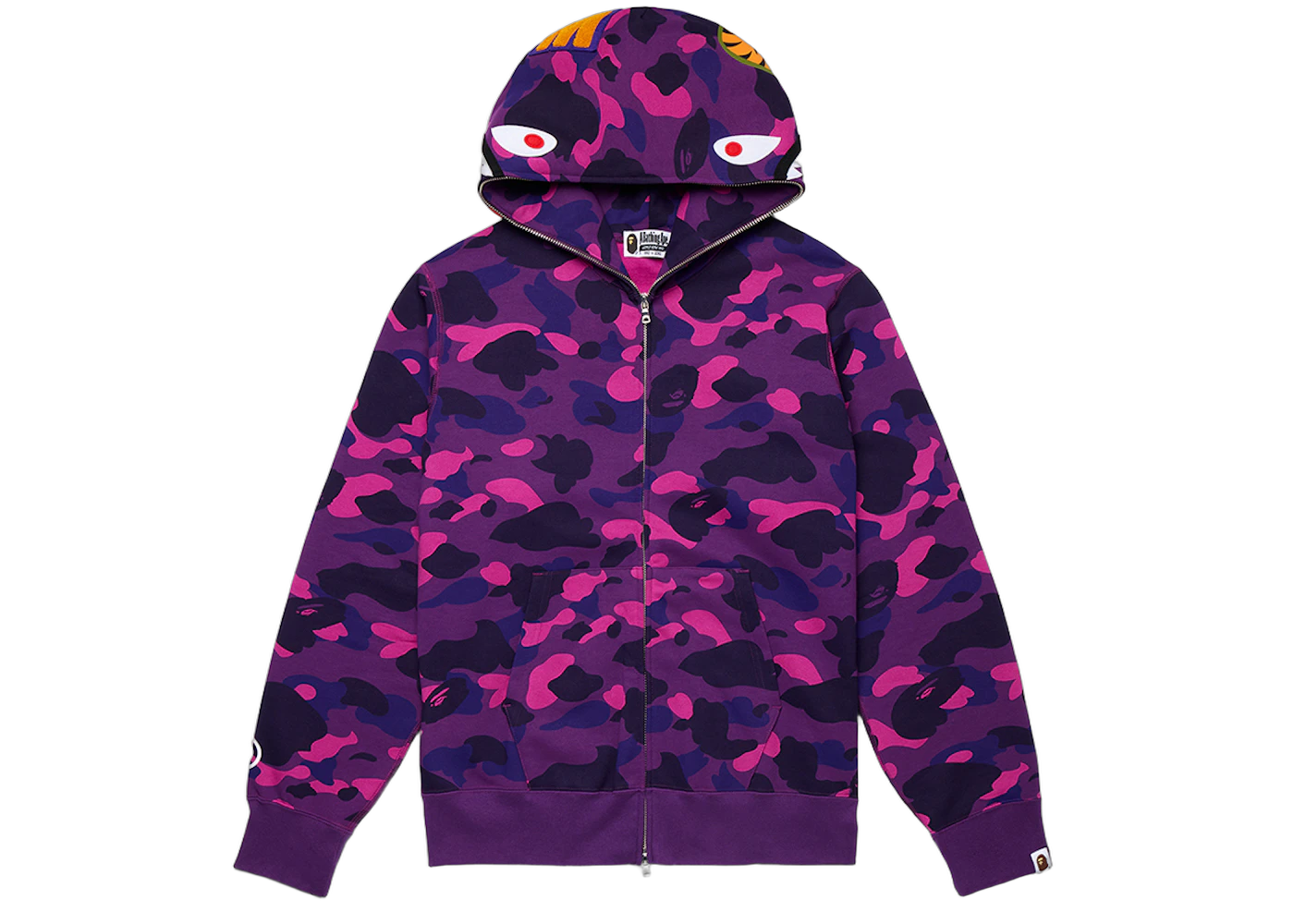 BAPE Color Camo Shark Full Zip Hoodie Purple