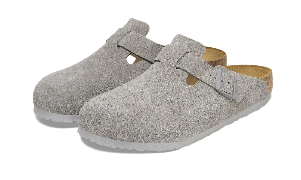 Birkenstock Boston Suede Stone Coin