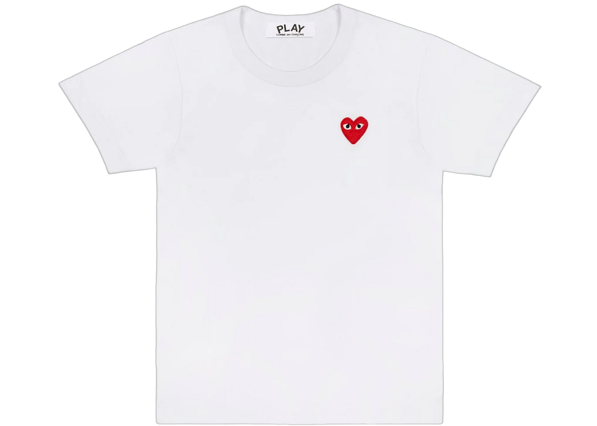 Comme des Garcons Play Embroidered Red Heart T-shirt White