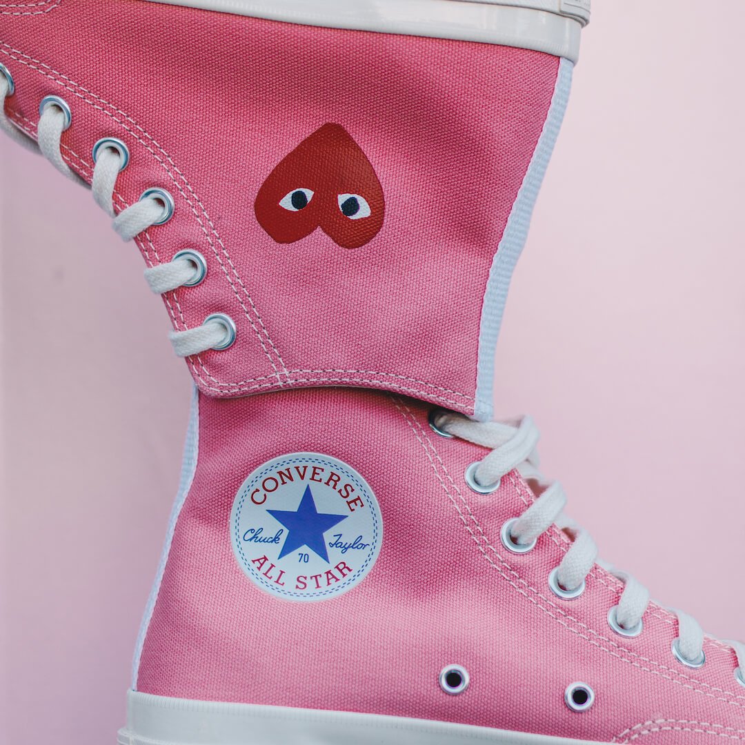 Converse Chuck Taylor All Star 70 Hi Comme des Garcons PLAY Bright Pink, Bright Pink (168301C)