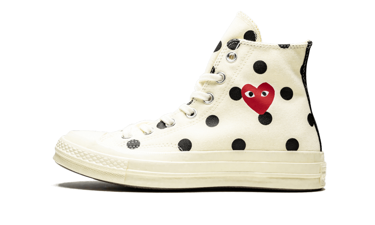 Converse Chuck Taylor All Star 70 Hi Comme des Garcons PLAY Polka Dot White