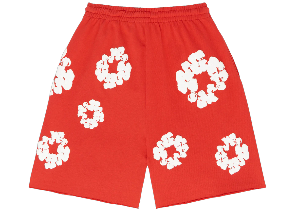 Denim Tears The Cotton Wreath Shorts Red