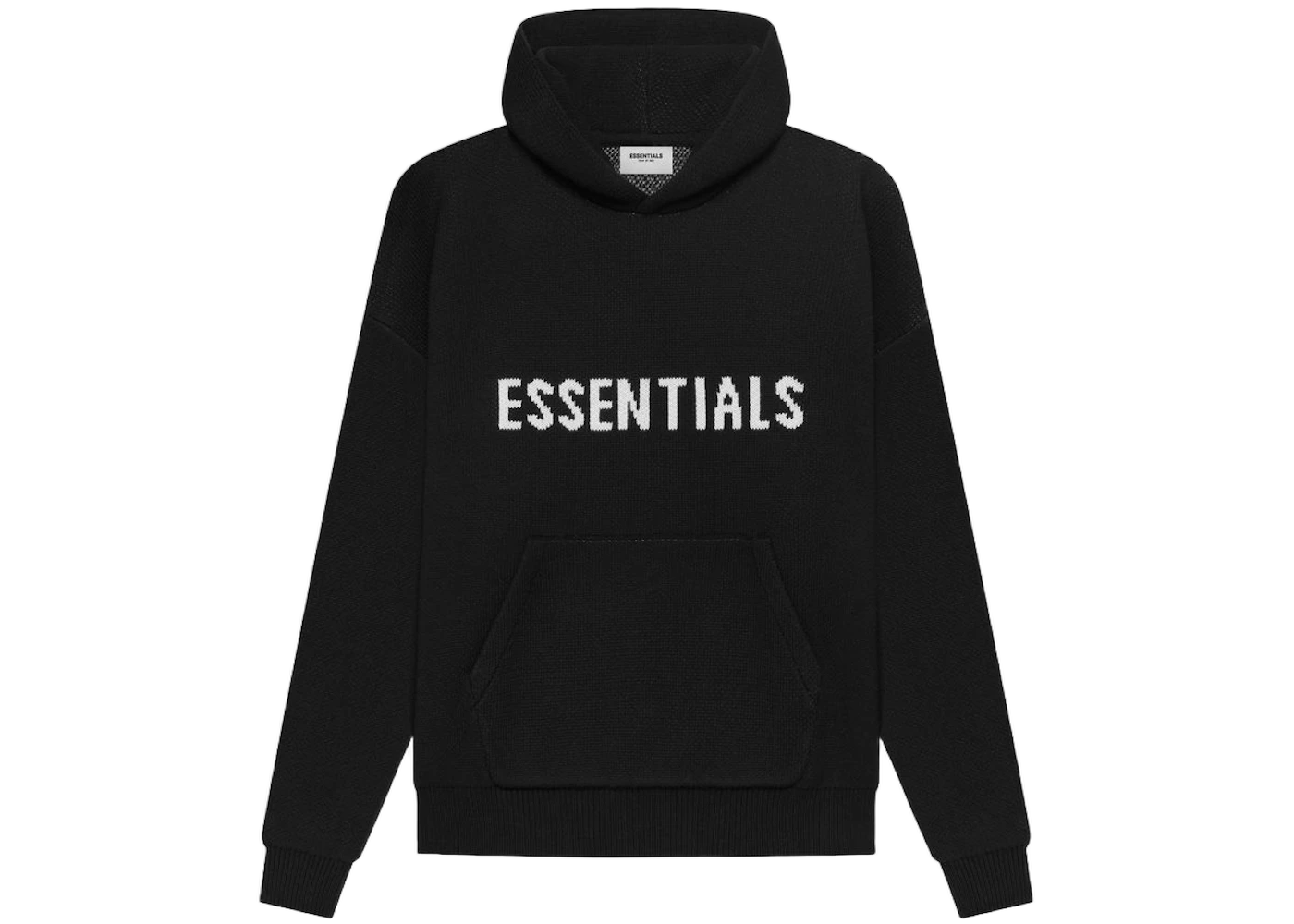 Fear of God Essentials Knit Pullover Hoodie (SS21) Black, Black (fear-of-god-essentials-knit-pullover-black)