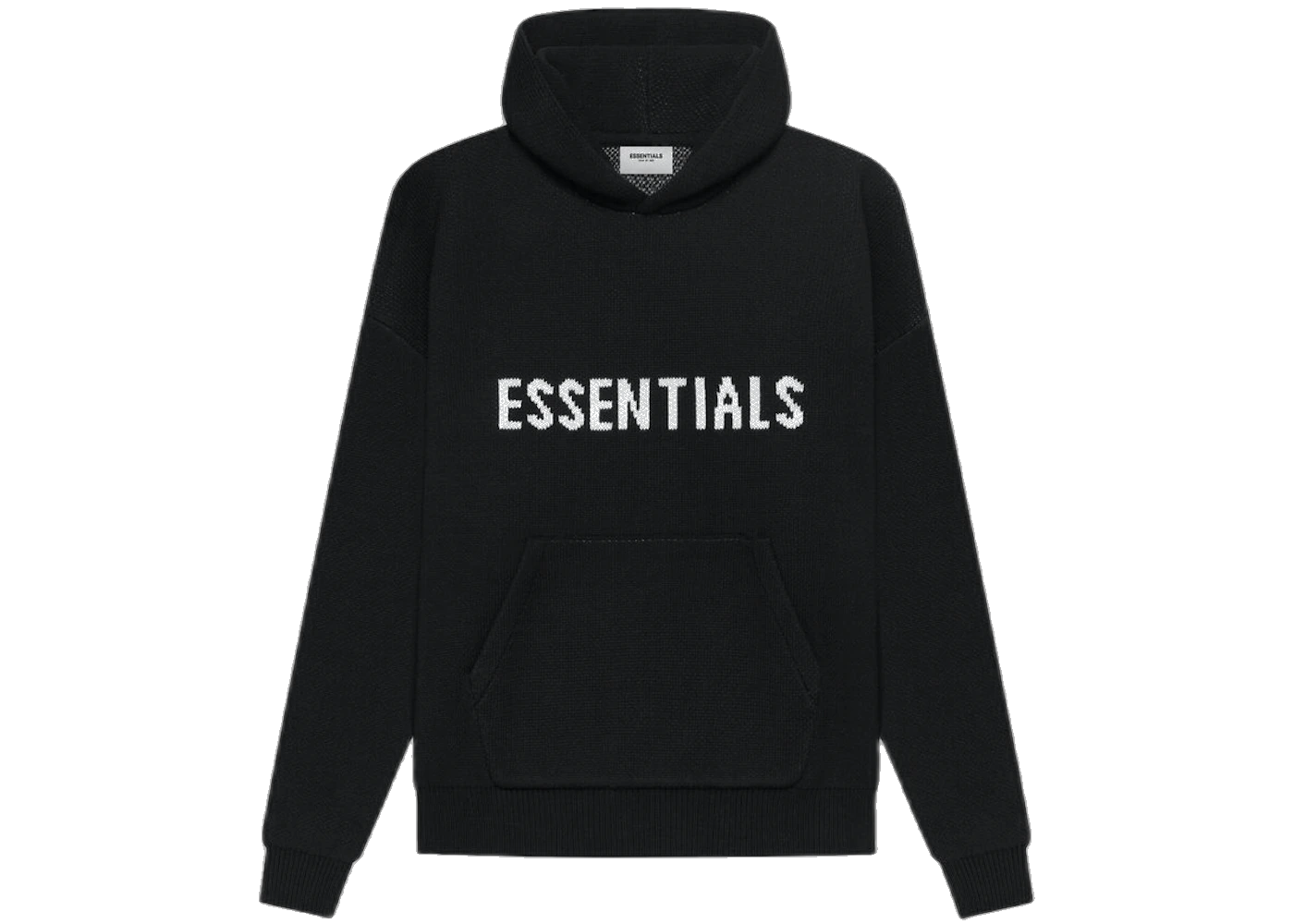 Fear of God Essentials Knit Pullover Hoodie (SS21) Black, Black (fear-of-god-essentials-knit-pullover-black)