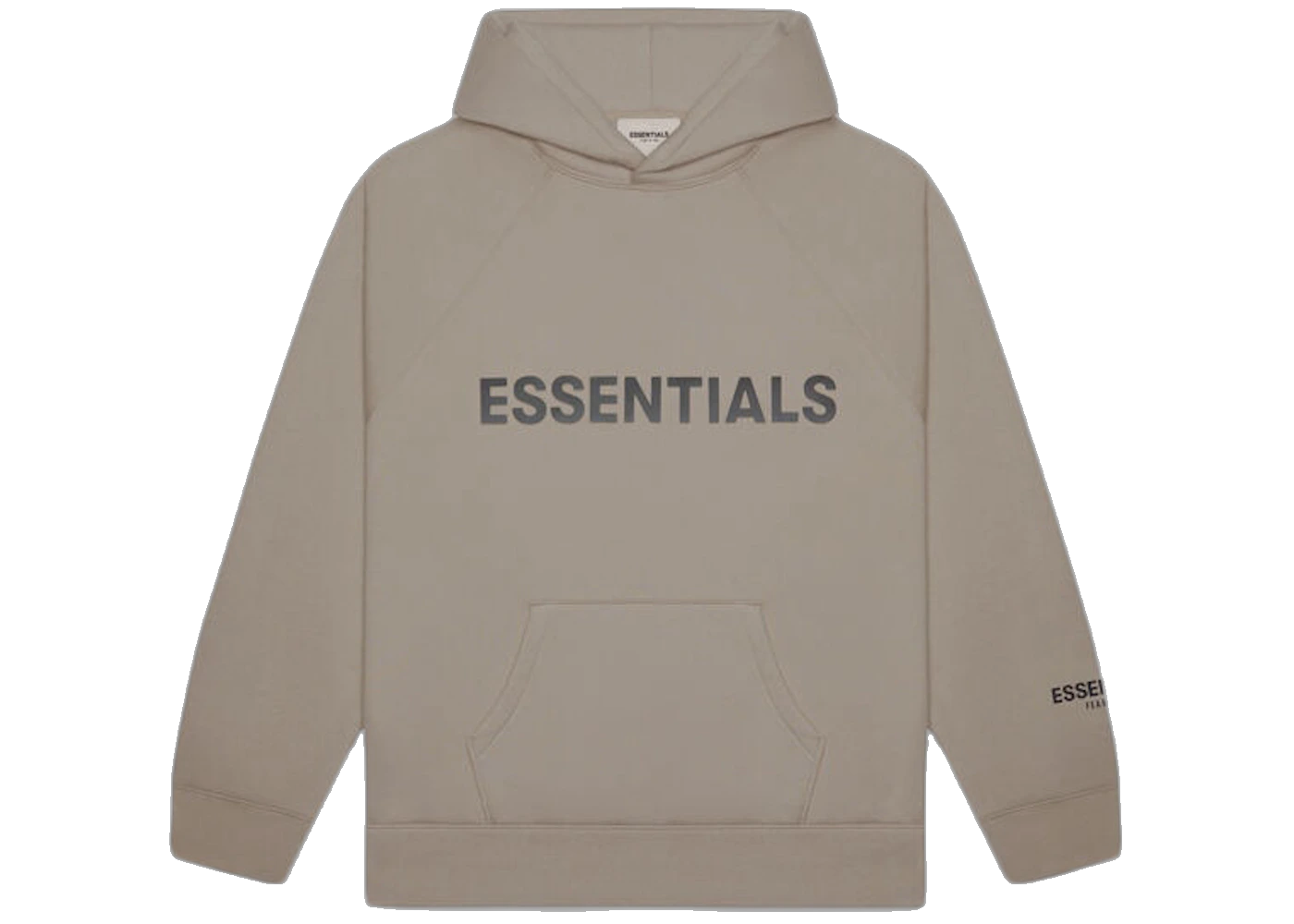 Fear of God Essentials Pullover Hoodie Applique Logo Taupe, Taupe (fear-of-god-essentials-3d-silicon-applique-pullover-hoodie-taupe)