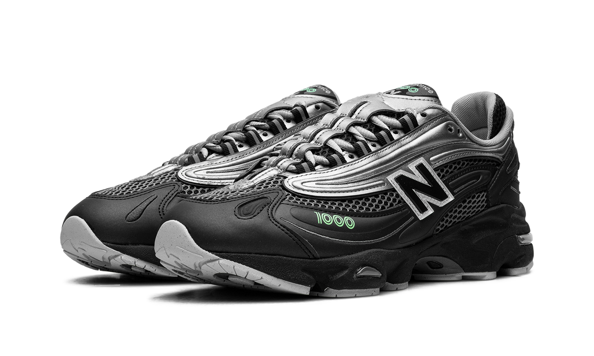 New Balance 1000 Dark Silver Metallic Lime Leaf