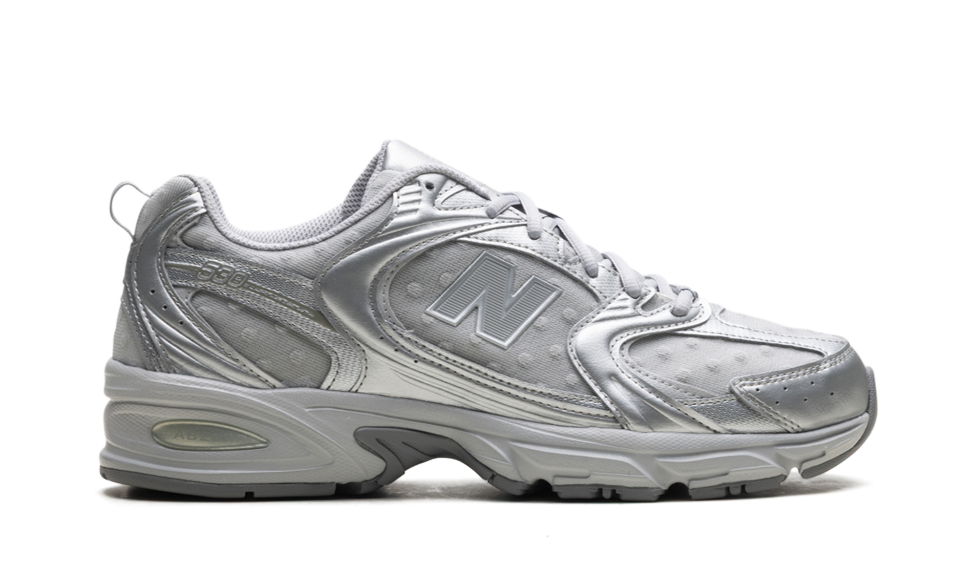 New Balance 530 Silver Metallic Raincloud Polka Dots
