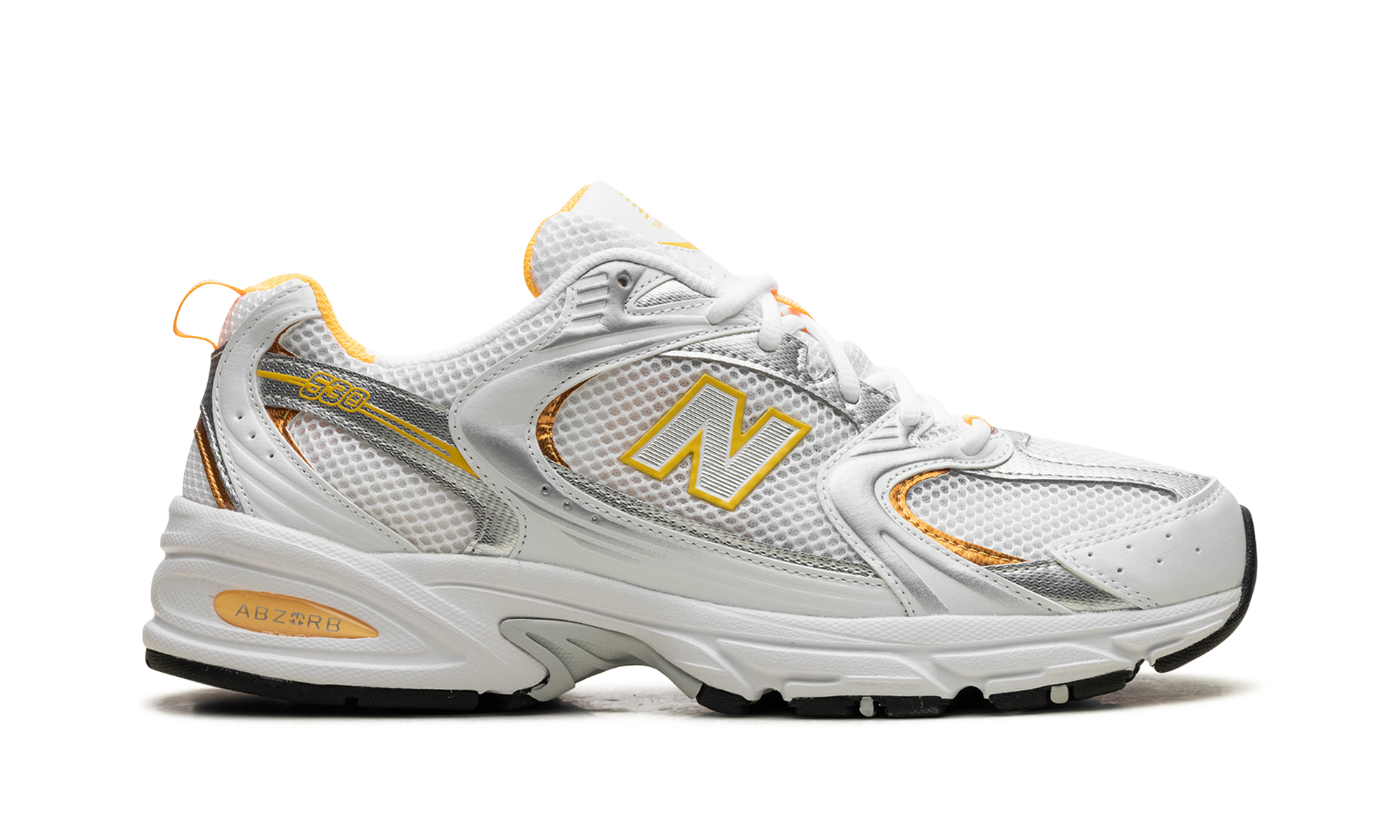 New Balance 530 White Vibrant Apricot Silver Metallic